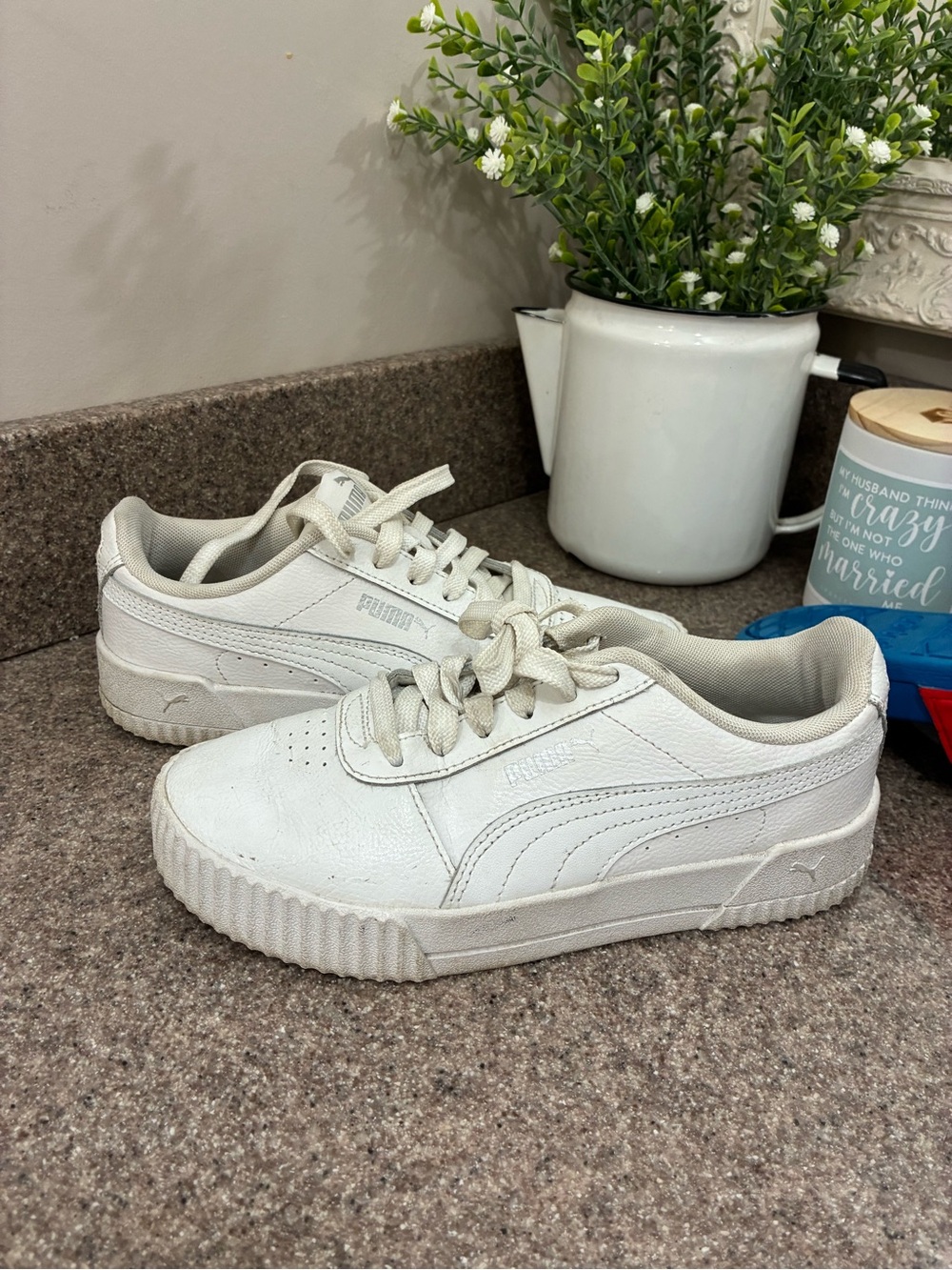 Puma Women's Off-White Low-Top Platform Sneakers